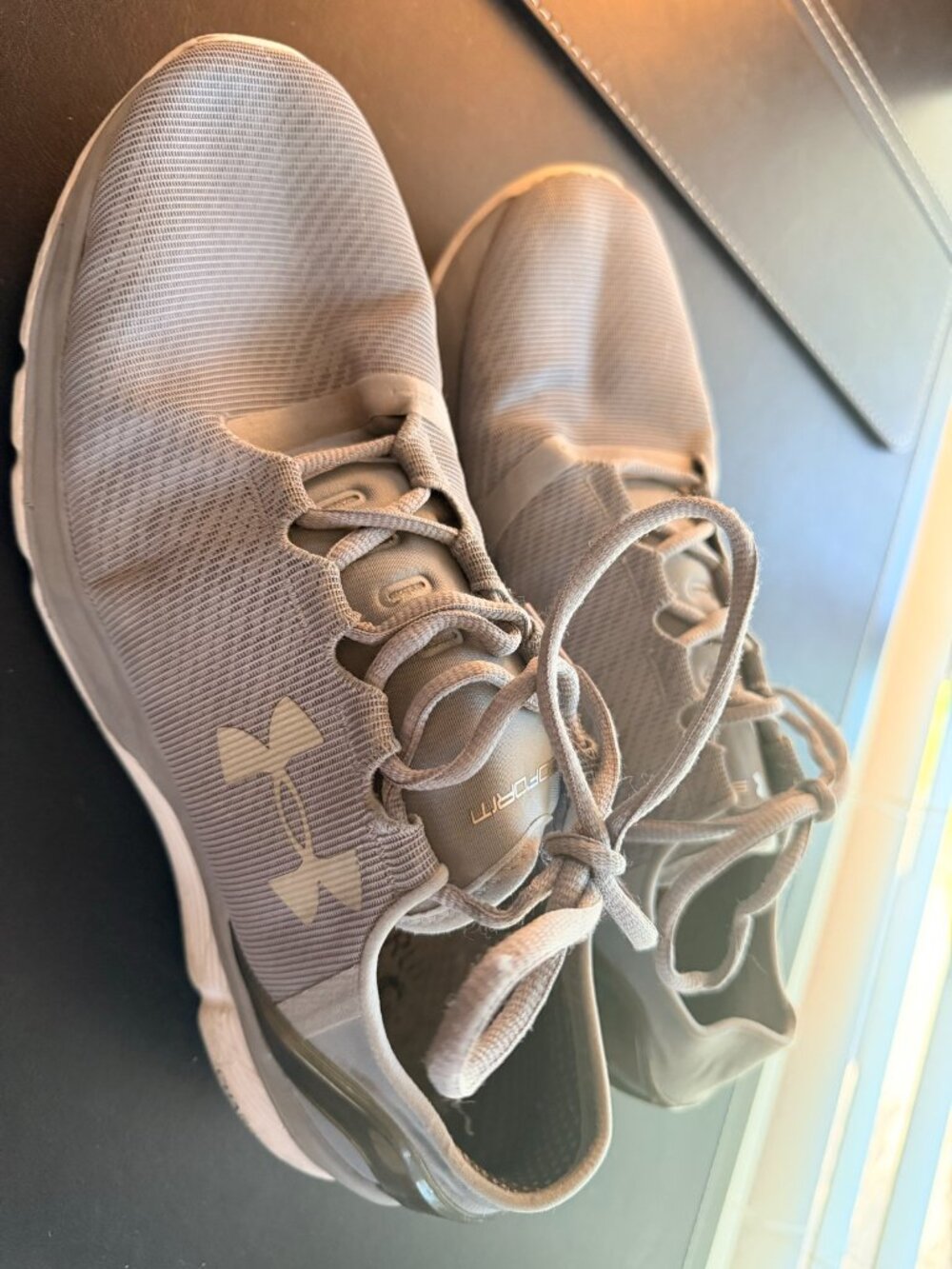 Under Armour Running Shoes Mens 11.5 All Gray Silver Logo Woven Sneakers